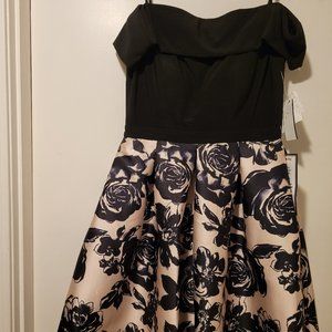 JUNIOR SZ 7   MORGAN&Co  BLACK/TAUP DRESS